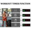 Ledbrigym Gym Timer Clock Digital Interval Tabata Workouts Fitness Wall Small with Remote Home Garage Office Jujitsu School Referee Studio Church Service (Two Green+Four Red 1.5") view 2