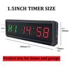 Ledbrigym Gym Timer Clock Digital Interval Tabata Workouts Fitness Wall Small with Remote Home Garage Office Jujitsu School Referee Studio Church Service (Two Green+Four Red 1.5") view 3