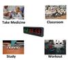 Ledbrigym Gym Timer Clock Digital Interval Tabata Workouts Fitness Wall Small with Remote Home Garage Office Jujitsu School Referee Studio Church Service (Two Green+Four Red 1.5") view 4
