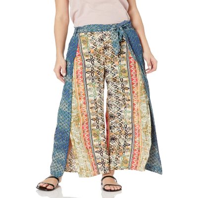 Angie Women's Palazzo, Blue-TAN, Large
