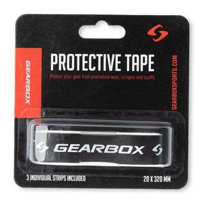 Gearbox Protective Pickleball Paddle Tape, 3 Tape Strips, Black, 20mm x 320mm