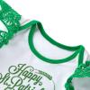 AGQT Baby Girls St. Patricks Day Outfit Newborn 1st Letter Long Sleeve Shamrock Romper+ Tutu Skirt+ Headband 3Pcs Infant Dress 12-24M view 4
