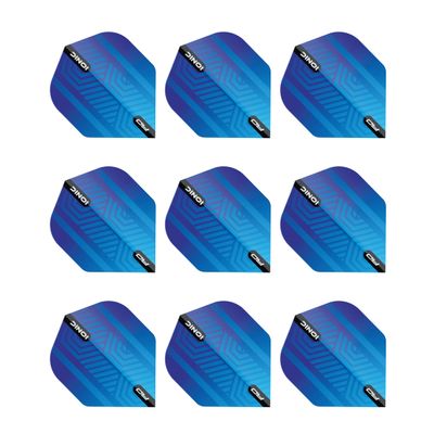 RED DRAGON Hardcore Ionic Blue Dart Flights - 3 Sets Per Pack (9 Dart Flights in Total)
