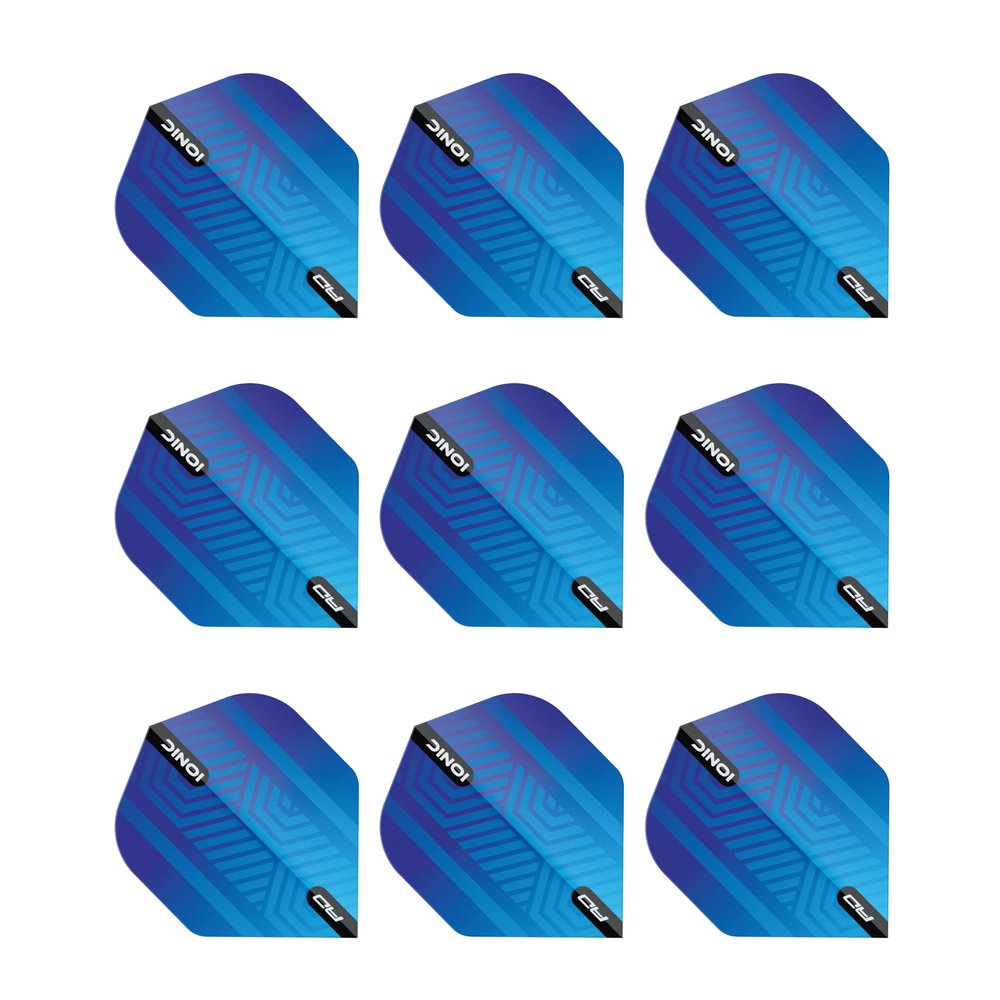 RED DRAGON Hardcore Ionic Blue Dart Flights - 3 Sets Per Pack (9 Dart Flights in Total)