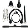 qiuqiu 8PCS Triceps Extensions Fitness Workout Professional Equipment with Pulley, LAT and Lift Pulley System, Biceps Curl,Adjustable Length Home Gym Easy Install view 1