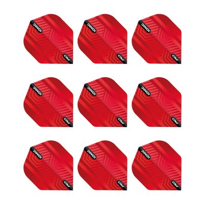 RED DRAGON Hardcore Ionic Red Dart Flights - 3 Sets Per Pack (9 Dart Flights in Total)