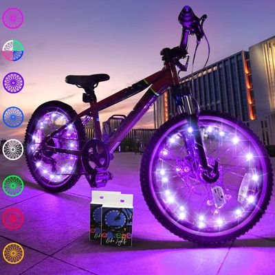 TINANA 2-Tire Pack LED Bike Wheel Lights Ultra Bright Waterproof Bicycle Spoke Lights Cycling Decoration Safety Warning Tire Strip Light for Kids Adults Night Riding