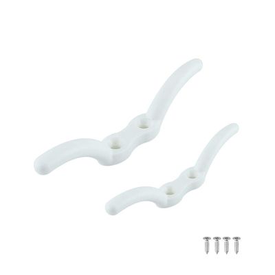 2 Pcs 4" Nylon Rope Cleat Marine Grade, White