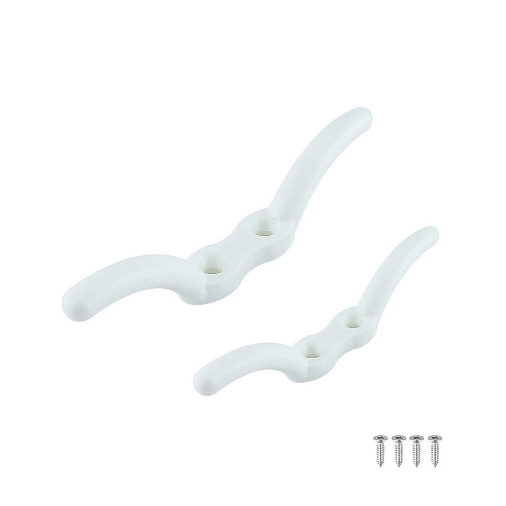 2 Pcs 4" Nylon Rope Cleat Marine Grade, White