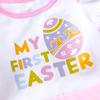 AGQT Baby Girls 1st Easter Skirt Set Onesies Bodysuit 4PCS Short Sleeve Outfit & Leg Warmer & Shoes & Headband White Size 12-24 Months(80) view 4