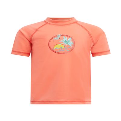 Kanu Surf Girls' Karlie UPF 50+ Sun Protective Rashguard Swim Shirt, Cool Breeze Lt Coral, 12