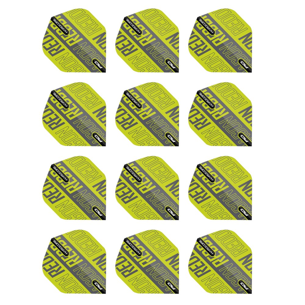 RED DRAGON Hardcore XT Green and Black Dart Flights - 4 Sets Per Pack (12 Dart Flights in Total)
