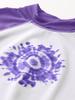 Kanu Surf Girls' Karlie UPF 50+ Sun Protective Rashguard Swim Shirt, Groovy White/Purple, 2T view 2