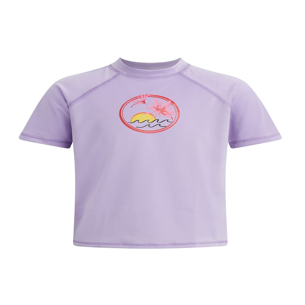 Kanu Surf girls Karlie Upf 50+ Sun Protective Rashguard Swim Rash Guard Shirt, Cool Breeze Lavender, 12 US