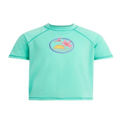 Kanu Surf Girls' Karlie UPF 50+ Sun Protective Rashguard Swim Shirt, Cool Breeze Ice Green, 10