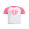 Kanu Surf Girls' Karlie UPF 50+ Sun Protective Rashguard Swim Shirt, Groovy White/Pink, 4T view 1