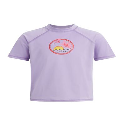 Kanu Surf Girls' Karlie UPF 50+ Sun Protective Rashguard Swim Shirt, Cool Breeze Lavender, 3T