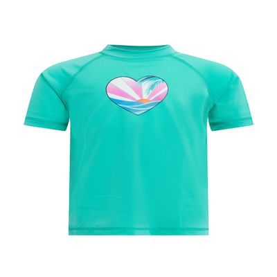 Kanu Surf Girls' Karlie UPF 50+ Sun Protective Rashguard Swim Shirt, Sunrise Atlantis, 2T
