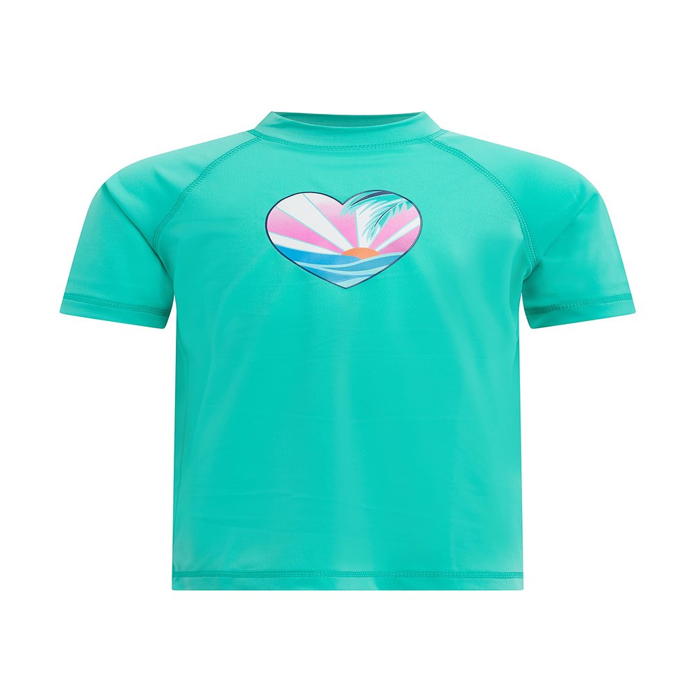 Kanu Surf Girls' Karlie UPF 50+ Sun Protective Rashguard Swim Shirt, Sunrise Atlantis, 2T
