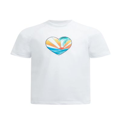 Kanu Surf Girls' Karlie UPF 50+ Sun Protective Rashguard Swim Shirt, Sunrise White, 12