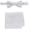 STACY ADAMS mens Classic Pretied With Pocket Square Bow Tie, White, Regular US view 1