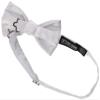 STACY ADAMS mens Classic Pretied With Pocket Square Bow Tie, White, Regular US view 2