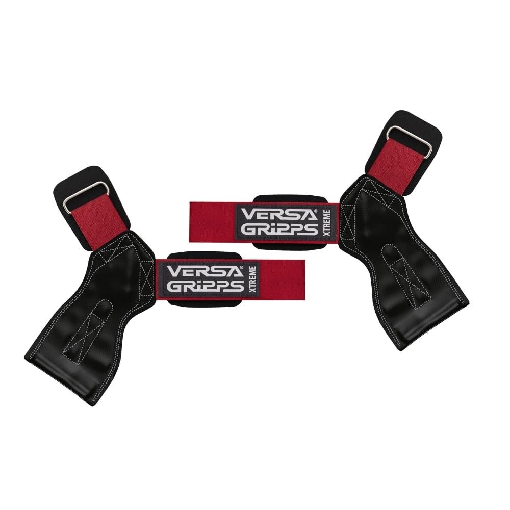 Versa Gripps Xtreme, Made in USA, Wrist Straps for Weightlifting Alternative, Best Training Accessory, XS, Sceptre Red