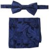 STACY ADAMS mens Classic Pretied With Pocket Square Bow Tie, Navy, Regular US view 1
