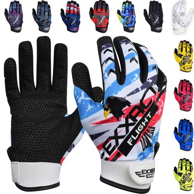 Exxact Sports Flight Baseball Batting Gloves Youth & Adult with Textured Leather Palm, Softball Batting Gloves for Women/Men (A2XL, White)