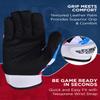 Exxact Sports Flight Baseball Batting Gloves Youth & Adult with Textured Leather Palm, Softball Batting Gloves for Women/Men (A2XL, White) view 3