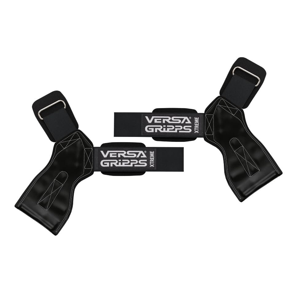 Versa Gripps Xtreme, Made in USA, Wrist Straps for Weightlifting Alternative, Best Training Accessory, XL, Onyx