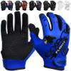 Exxact Sports Flight Baseball Batting Gloves Youth & Adult with Textured Leather Palm, Softball Batting Gloves for Women/Men (A2XL, Blue) view 1