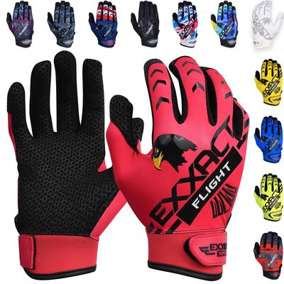 Exxact Sports Flight Baseball Batting Gloves Youth & Adult with Textured Leather Palm, Softball Batting Gloves for Women/Men (A2XL, Hot Pink)