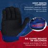 Exxact Sports Flight Baseball Batting Gloves Youth & Adult with Textured Leather Palm, Softball Batting Gloves for Women/Men (A2XL, Patriot) view 3