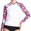Kanu Surf Women's Keri Long-Sleeve UPF 50+ Rashguard, Eden White/Pink, Medium view 1