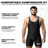 Exxact Sports Plain Men's Wrestling Singlet, High Performance Powerlifting Singlet Wrestling Singlets for Men - (Black, AL) view 2