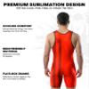 Exxact Sports Patriot Men's Wrestling Singlet, High-Performance Powerlifting Singlet, Wrestling Singlets for Men (AL, Red) view 3