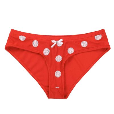 DINGGUANGHE-CUP Men's Thongs, Briefs Women's Elastic Lingerie Panties Underwear Polka Dots Briefs Underpants (Color : Red, Size : Small)