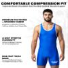 Exxact Sports Plain Men's Wrestling Singlet, High Performance Powerlifting Singlet Wrestling Singlets for Men - (Royal, AXL) view 2