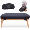 Mindful Modern Folding Meditation Bench - Bamboo Kneeling Stool w/Locking Magnetic Hinges - Prayer Kneeler Seiza Chair w/Soft Pillow & Travel Bag view 1