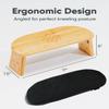 Mindful Modern Folding Meditation Bench - Bamboo Kneeling Stool w/Locking Magnetic Hinges - Prayer Kneeler Seiza Chair w/Soft Pillow & Travel Bag view 2
