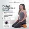 Mindful Modern Folding Meditation Bench - Bamboo Kneeling Stool w/Locking Magnetic Hinges - Prayer Kneeler Seiza Chair w/Soft Pillow & Travel Bag view 3