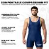 Exxact Sports Plain Men's Wrestling Singlet, High Performance Powerlifting Singlet Wrestling Singlets for Men - (Navy, AM) view 2