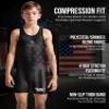 Exxact Sports Patriot Youth Wrestling Singlet For Boys, Premium Powerlifting Singlet, Kids Wrestling Singlets For Training (YM, Black) view 2