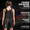 Exxact Sports Patriot Youth Wrestling Singlet For Boys, Premium Powerlifting Singlet, Kids Wrestling Singlets For Training (YL, Black) view 3