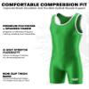 Exxact Sports Plain Youth Wrestling Singlet For Boys, Premium Powerlifting Singlet, Kids Wrestling Singlets For Training - (Green, YS) view 2