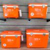 Engel 19qt Live Bait Cooler Box with 2nd Gen 2-Speed Aerator Pump - Portable Fishing Station & Minnow Bucket for Shrimp & Other Live Fish with Aerator - ENGLBC19-N-OHV in Orange High-Visibility view 4