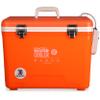 Engel 30qt Live Bait Cooler Box with 2nd Gen 2-Speed Aerator Pump - Portable Fishing Station & Minnow Bucket for Shrimp & Other Live Fish with Aerator - ENGLBC30-N in Orange High-Visibility view 1
