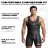 Exxact Sports Patriot Men's Wrestling Singlet, High-Performance Powerlifting Singlet, Wrestling Singlets for Men (AXL, Black) view 2