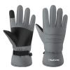FUFU Gloves Winter Warm Gloves, Touchscreen Gloves Windproof Water-Resistant Thermal Cotton Non-Slip Gloves (Color : Gray)